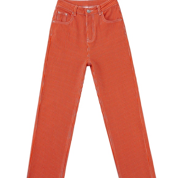 NWT Fashion Brand Company Red Striped Railroad Pant, size 1x - Picture 3 of 9